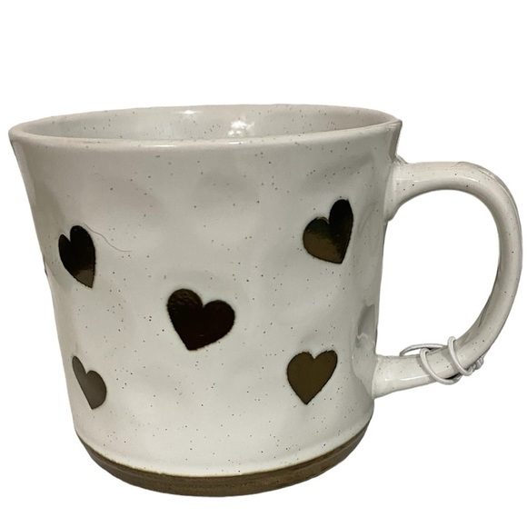 Potter’s Corner Handcrafted Ceramics White Ceramic Gold Heart’s and Gold Trim - Picture 4 of 8